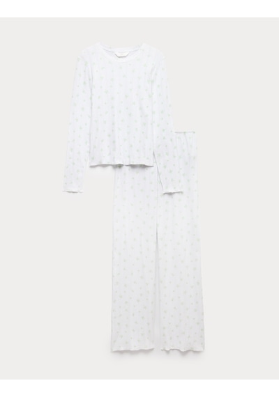 Marks & Spencer Desenli Pijama Takımı T37006221X Yeşil