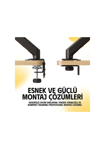 Lexroo Ef X16 Çift Kol 17-32 İnch Uyumlu 2-9 Kg Amortisörlü Monitör Standı 2026 Versiyon