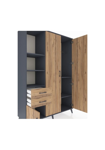 Hyperion Dolap 5 Raflı 2 Çekmeceli Tek Askılı 132x44x195 Antrasit-çam/çam Atlas Çam/atlas Çam - Antrasıt Hyperion Dolap 5 Raflı 2 Çekmeceli Tek Askılı 132x44x195 Antrasit-çam/çam Atlas Çam/atlas Çam - Antrasıt