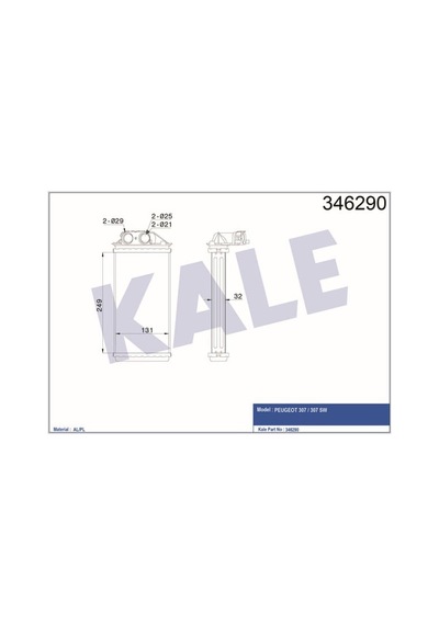KALE OTO Radyatör 346290 Kalorifer Radyatörü 307 00- 1.4 HDI 1.6 HDI 2.0 HDI