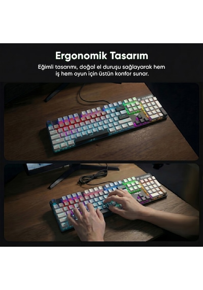 Aula S500 Blue Switch Rgb Makrolu Kablolu Gaming Mekanik Oyuncu Klavyesi Mavi