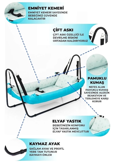 Jüpiter Bebek Hamak Turkuaz
