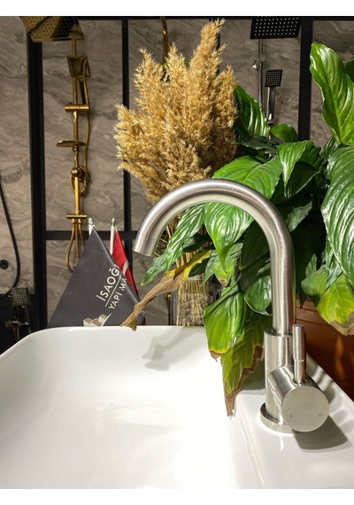 İsaoğlu Yapı Inox Lavabo Bataryası Leke Ve Kireç Bırakmayan Özel Renk Musluk Banyo Bataryası Diğer