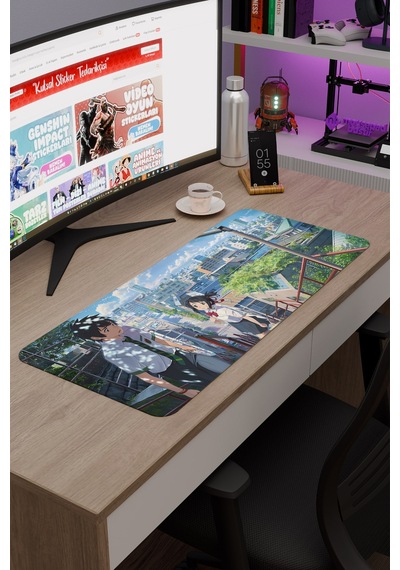 Kimi No Na Wa Kaymaz Dikişli Kauçuk Oyuncu Mousepad V3 - 70x30 Xl Gaming Mouse Pad Fare Altlığı