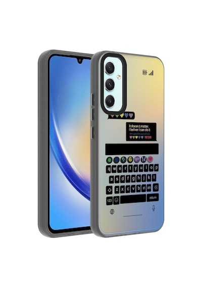 Zore Galaxy A34 Kılıf Desenli Nvth Dragon Sert Kapak - Klavye