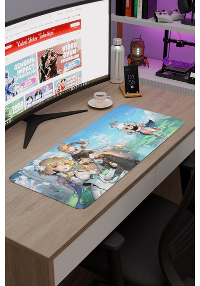 Aether Lumine Genshin Impact Anime Gacha V5 - 70x30 Xl Gaming Mouse Pad Fare Altlığı