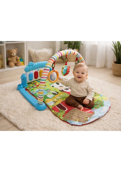 Toys2you Piyanolu Oyun Halısı Işıklı ve Müzikli Gelişim Matı Safari 70x45x35