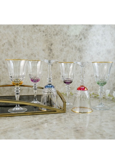 Aryıldız Fiona 6'lı Uzun Kadeh Gold 300 Ml Renkli