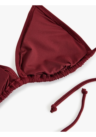 Koton Boyundan Bağlamalı Üçgen Bikini Üstü Bordo 5sak10231mm Bordo