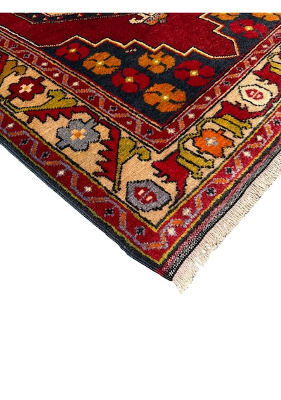 El Dokuması Sıfır Maden Halısı 115x230 Kök Boya %100 Yün Halı Kırmızı