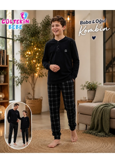 Tarık İnterlok Kumaş Robalı Gez Boy Erkek Pijama Takımı 11-16 Yaş -ta4429470 - Gri
