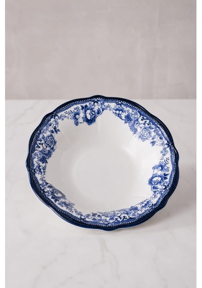 Porser Porselen Velour Navy Fulya Bowl Kase 26cm Tekli Çok renkli