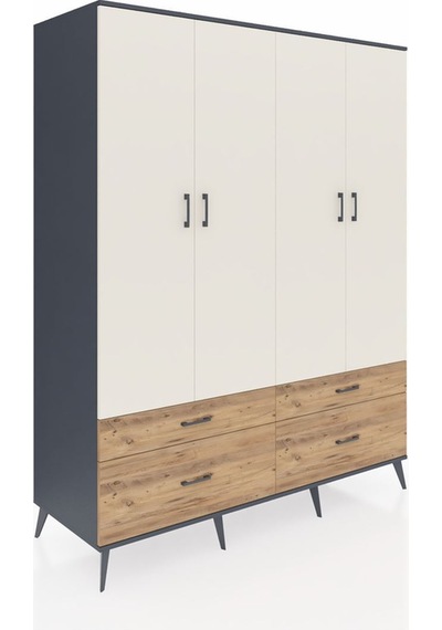 Kronos Gardrop 10 Raflı 4 Çekmeceli 4 Kapaklı 176x59x221 Antrasit-aytaşı/çam Aytaşı/çam Kronos Gardrop 10 Raflı 4 Çekmeceli 4 Kapaklı 176x59x221 Antrasit-aytaşı/çam Aytaşı/çam