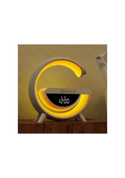 G Bluetooth Hoparlör 15w Kablosuz Hızlı Şarj Alarm Çalar Saat Gece Lambası Ambians Led Işık
