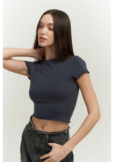Mai Collection 2733 - El Amor Antrasit Penye Crop
