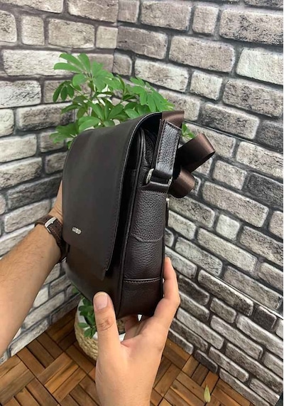 Guard Siyah Hakiki Deri Erkek Omuz Çantası P1736 Siyah