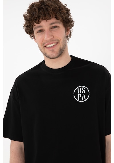 U.S. Polo Assn. Erkek Oversize Fit Bisiklet Yaka Siyah Tişört 50305904-VR046