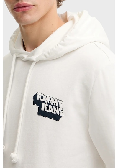 Tommy Jeans Erkek Sweat Dm0dm21625 Ybl Beyaz Beyaz