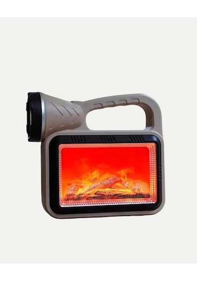Solar Alev Işığı Cob Teknolojili Taşınabilir El Feneri Ve Kamp Lambası Bej