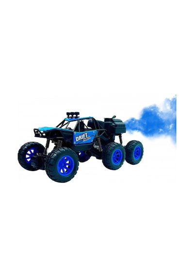 Uzaktan Kumandalı Şarjlı 6 Tekerlekli Off-road Arazi Aracı Duman Atan Drift Arabası 1:18 Ölçek Mavi