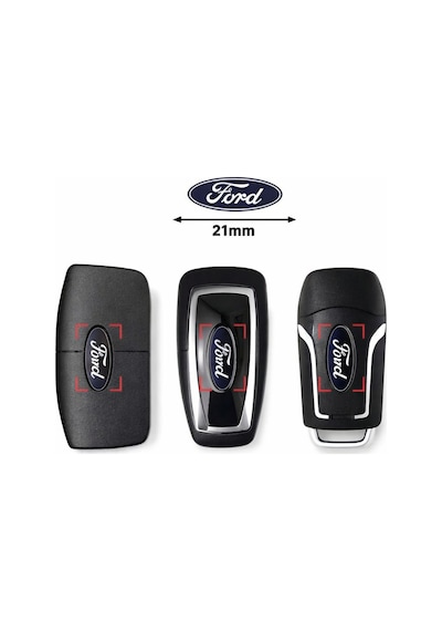 Fiesta Fusion Mondeo Transit Kumanda Anahtar Amblem A+ Kalite Damla Etiket 17 X 7 Elips 1 Adet