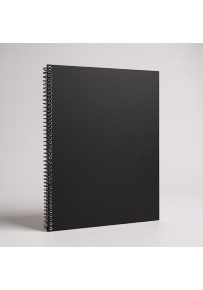 Fark Tanıtım Kareli Spiralli Not Defter, A4 Boyut 21x29,7 Cm , 60 Yaprak, 90gr. Ivory Kağıt, Ofis İçin İdeal Siyah Kapak Açık Gri