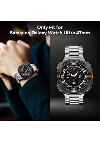 Samsung Galaxy Watch 7 Ultra 47mm Uyumlu Paslanmaz Çelik Akıllı Saat Kordonu Metal Toka