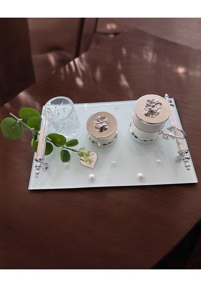 Bonding Gümüş İncili Nişan Tepsisi Gri Gri