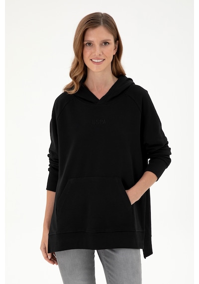 U.S. Polo Assn. Kadın Siyah Kapüşonlu Sweatshirt 50296944-VR046