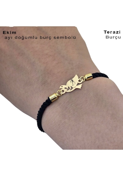 Archin Terazi Burçlarına Özel Siyah İpek Örgülü 14 Ayar Altın Plakalı Kuş Motifli Hediye Bileklik-360burç Terazi Archin Terazi Burçlarına Özel Siyah İpek Örgülü 14 Ayar Altın Plakalı Kuş Motifli Hediye Bileklik-360burç Terazi
