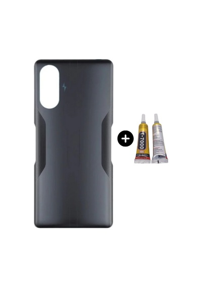 Redmi K40 Gaming Uyumlu Arka Pil Kapağı Siyah + B7000 Çok Renkli