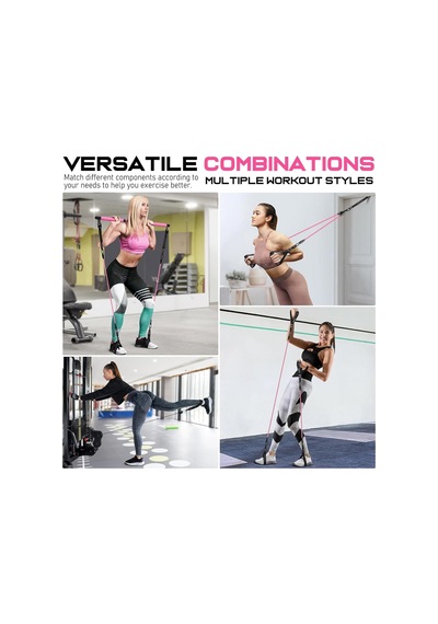 Full Vücut Pilates Bar Seti Egzersiz Çubuğu Ayarlanabilir Evde Onlarcak Farklı Spor Jimnastik O