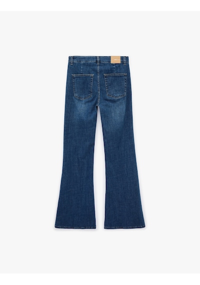 Koton Dar Kesim Cep Detaylı Düğmeli İspanyol Paça Denim Pantolon - Flare Jeans Orta İndigo 6sal40154md İndigo Koton Dar Kesim Cep Detaylı Düğmeli İspanyol Paça Denim Pantolon - Flare Jeans Orta İndigo 6sal40154md İndigo