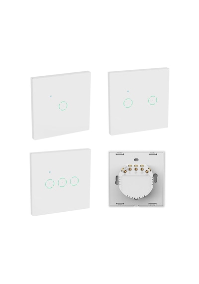 Tuya Smart Life Wifi Akıllı Lamba Siyah/beyaz Cam Duvar Dokunmatik Akıllı Anahtar Beyaz 2 Tuş