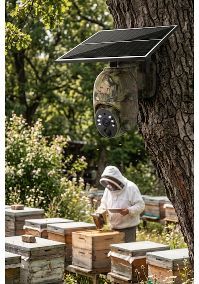 Inox-229 4g Kamuflajlı Solar Güneş Enerjili Mini Ptz Güvenlik Kamerası - Doğaya Uyumlu Dış Mekan Akıllı Kamera
