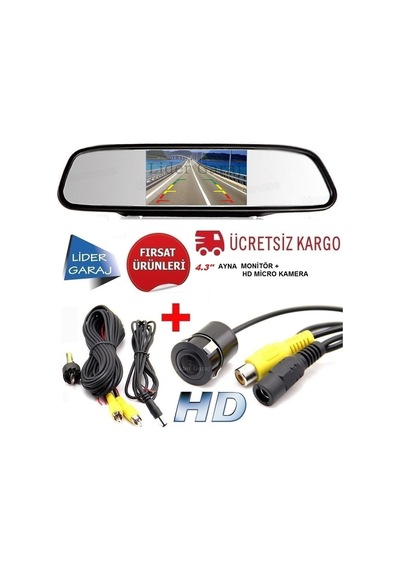 Kameralı Park Sensörü 4.3'' Ekran Micro Hd Kamera