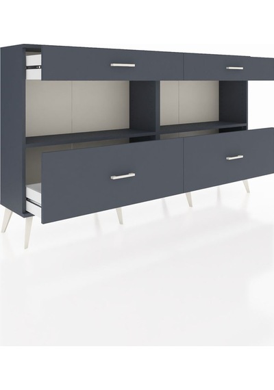 Arges Konsol 2 Raflı 4 Çekmeceli 176x30x99 Antrasit-antrasit Antrasit-antrasit Arges Konsol 2 Raflı 4 Çekmeceli 176x30x99 Antrasit-antrasit Antrasit-antrasit