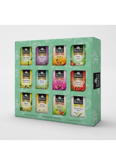 Beta Tea Hediyelik Bitki Ve Meyve Çayları 60'lı Karışık Kutu, Harmony Series 12x5 Adet