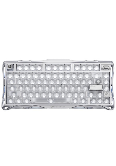 Gravastar Mercury V75 Manyetik Switch Gaming Klavye, Kablolu, İngilizce Q, Silver Frost