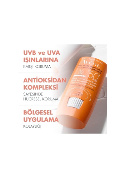 Eau Thermale Avene Stick Güneş Kremi Spf 50+ Hassas Bölgeler İçin Yüksek Koruma Sağlayan Güneş Koruyucu 8 Gr