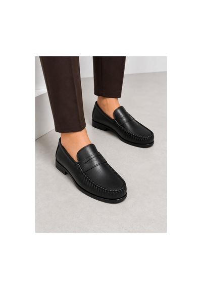 Yalçın Erkek Taba Loafer Ayakkabı Bağcıksız Tokalı Dikişli Klasik Mokasen Günlük Ayakkabı Siyah - 909275273 Siyah