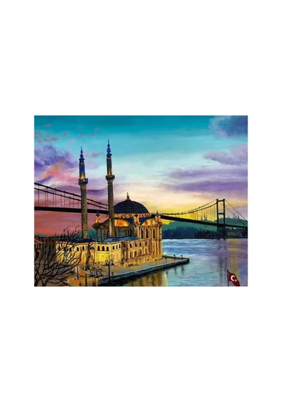 İstanbul Ortaköy Sayılarla Boyama Seti - Çerçeveli, 40x50cm