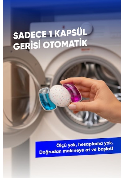 Ice Fresh Çamaşır Makinesi Deterjanı Hepsi Bir Arada Kapsülü 22 Yıkama Beyazlar Ve Renkliler Yerli Üretim 100 ML