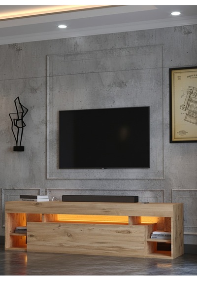 Resital Ledli Tv Ünitesi L1502-6 Çam Çam
