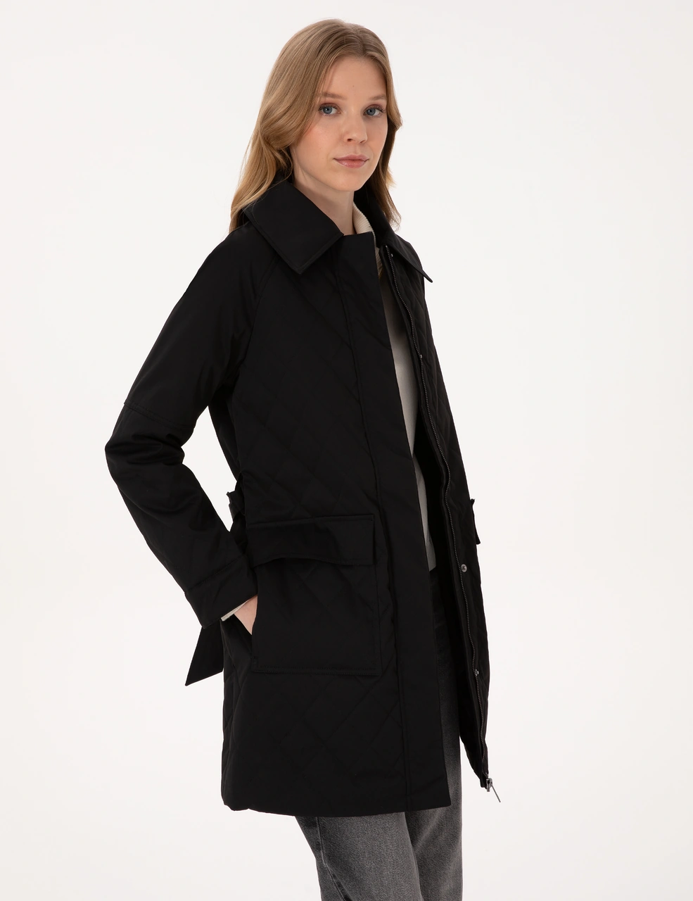 Pierre Cardin Kadın Siyah Kaban 50313891-vr046 Siyah
