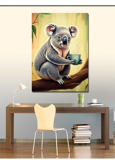 Kanvas Tablo Koala Çay Molası 70cmx100cm