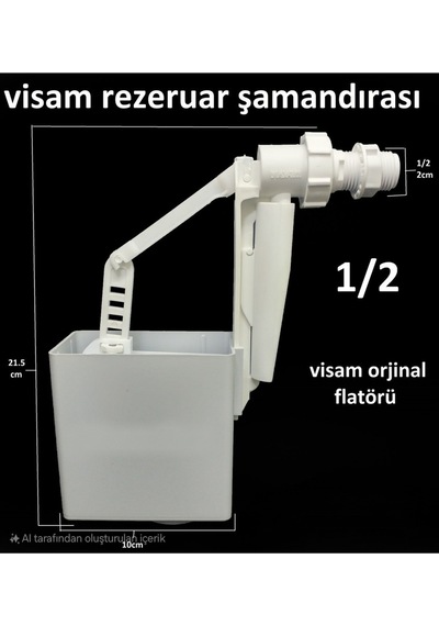 Visam Jet Flator 1/2 Gömme Rezervuar Slim 80 Uyumlu Beyaz
