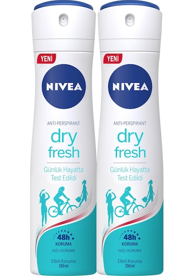 Nivea Kadın Sprey Deodorant Dry Fresh 48 Saat Koruma 2 x 150 ML
