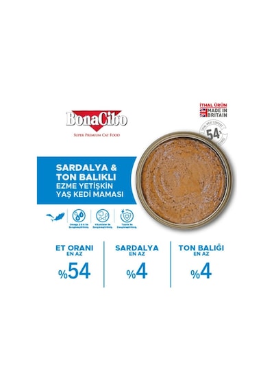 Bonacibo Kuzulu Kuru Mama 2 Kg & Deniz Ürünlü Ezme Yaş Mama Avantaj Paketi 6x400 Gr