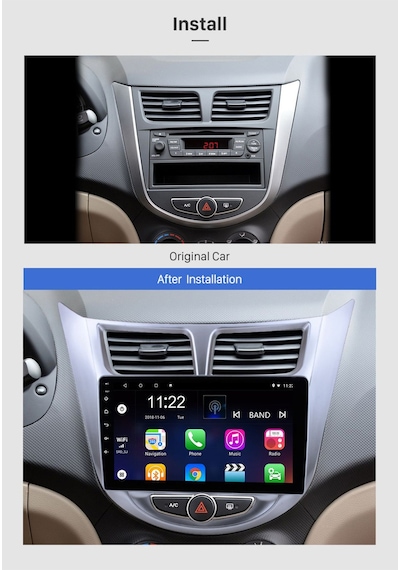Hyundaı Accent Blue 2011-2016 Multimedya Navigasyon Usb Kamera Carplayer Uyumlu